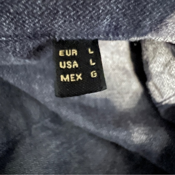 MASSIMO DUTTI Men’s Long Sleeve Casual Light Flannel Size L w/Plaid Elbow Patch - Picture 6 of 6